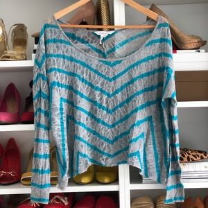 BCBC Generation Summer Sweater Grey / Teal Stripe